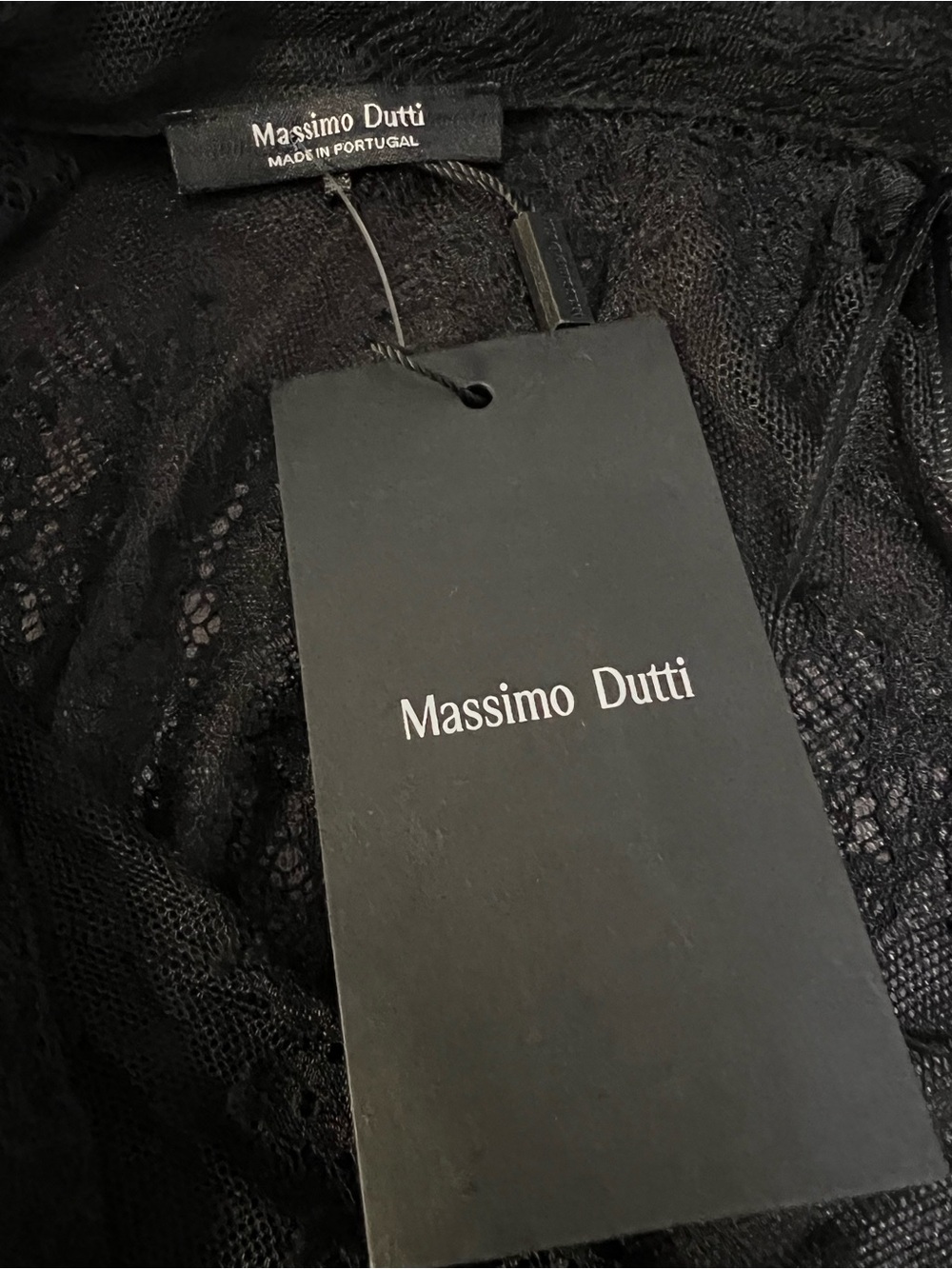 Massimo Dutti NWT Black Sheer Lace Blouse Made in Portugal Size M - Picture 6 of 8